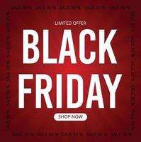 Simple Black Friday with red background vector