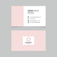 minimal business card template with pink color vector