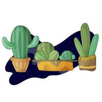 a set of cacti of different sizes and shapes vector