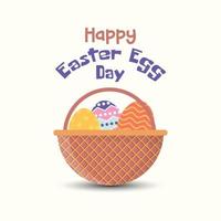 Happy easter egg basket vector illustration