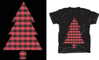 Red Buffalo Plaid Christmas Trees Mini vector