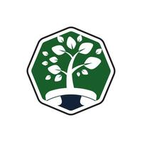 diseño de logotipo de vector de llamada de naturaleza. plantilla de diseño de icono de árbol de auricular.