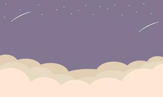 aesthetic background. illustrations of clouds, stars and sky with purple gradations. suitable for wallpapers, presentation backgrounds, and various other design needs. vector