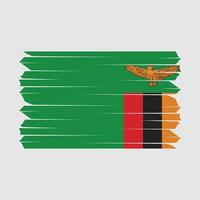 cepillo de bandera de zambia vector