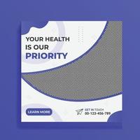 Modern Medical and Hospital Service Advertising Social Media Banner Design Template vector