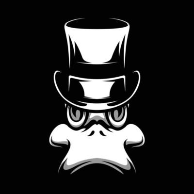 Duck Top Hat Mascot Design Vector