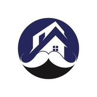 Mustache home vector logo design. Strong house logo design concept.