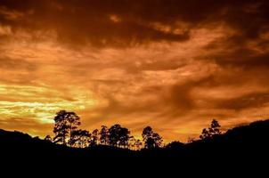 hermoso paisaje al atardecer foto