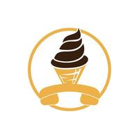 Ice Cream call vector design template. Ice cream delivery service concept.