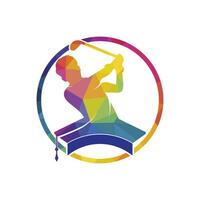 golf academia vector logo diseño modelo.