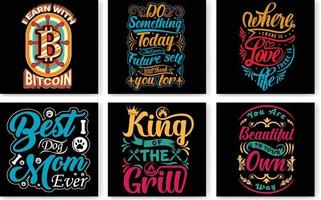 Typography t shirt design Bundle, Typography lettering design, Trendy quote t shirt design, Amazing new T shirt design vector