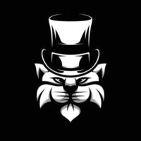 Cat Top Hat Mascot Design Vector