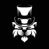 Cat Top Hat Mascot Design Vector