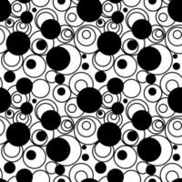 abstract black and white circle and dots seamless pattern  background. vector illustration