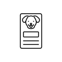 dog document icon. outline icon vector