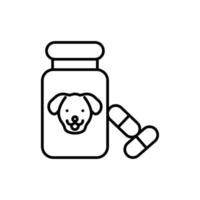 medicina para perros. contorno icono vector