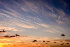 Beautiful cloudy sunset photo