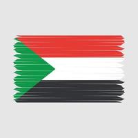 Sudan Flag Brush vector