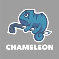 Chameleon cute cartoon vector