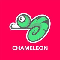 camaleón linda dibujos animados vector