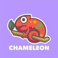 Chameleon cute cartoon vector