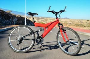 Red mountain bicycle photo