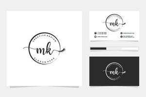 Initial MK Feminine logo collections and business card template Premium Vector