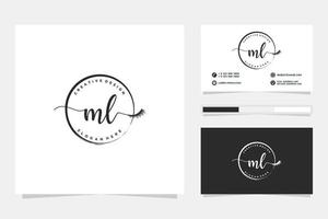 Initial ML Feminine logo collections and business card template Premium Vector