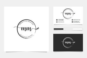 Initial MM Feminine logo collections and business card template Premium Vector