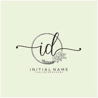 Initial ID feminine logo collections template. handwriting logo of initial signature, wedding, fashion, jewerly, boutique, floral and botanical with creative template for any company or business. vector
