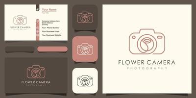 flor cámara logo, diseño vector sencillo elegante