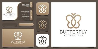 Abstract butterfly simple vector logotype. Line minimal universal luxury icon logo.