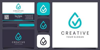 Water Drop with check mark icon Abstract Logo design vector