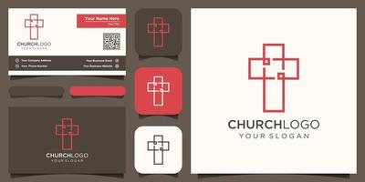 Christian cross praying logo icon vector