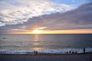 Sunset over the sea photo