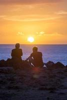 Sunset over the sea photo