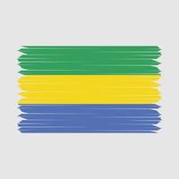 Gabon Flag Brush vector