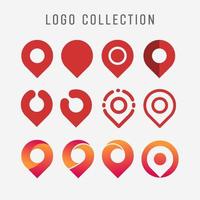 pin map location logo icon set. vector