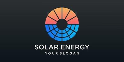 Sun solar energy logo design template. solar tech logo designs, Idea logo design inspiration vector