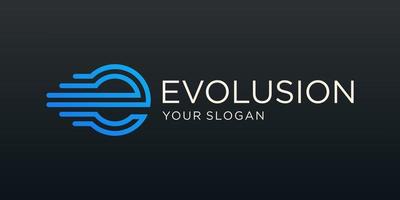 letter E motion logo design. symbol evolution for technology digital. vector