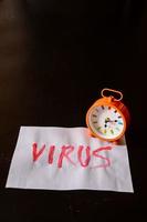 Virus written on paper photo