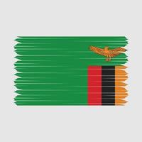 Zambia Flag Brush vector