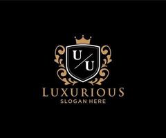 Initial UU Letter Royal Luxury Logo template in vector art for Restaurant, Royalty, Boutique, Cafe, Hotel, Heraldic, Jewelry, Fashion and other vector illustration.