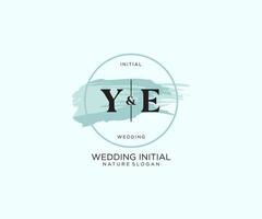 Initial YE Letter Beauty vector initial logo, handwriting logo of initial signature, wedding, fashion, jewerly, boutique, floral and botanical with creative template for any company or business.