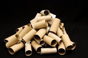 Empty toilet paper rolls photo