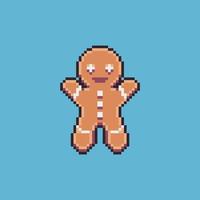 Pixel art illustration gingerbread. Pixelated gingerbread man. christmas gingerbread pixelated for the pixel art game and icon for website and video game. old school retro. vector