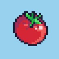 Pixel art illustration tomato. Pixelated tomato. red tomato pixelated for the pixel art game and icon for website and video game. old school retro. vector