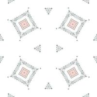 Flat illustration vector-style image of geometric floral and leaves in seamless pattern photo
