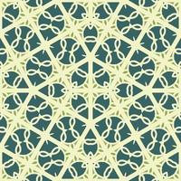 Flat illustration vector-style image of geometric floral and leaves in seamless pattern photo