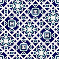 Flat illustration vector-style image of geometric floral and leaves in seamless pattern photo